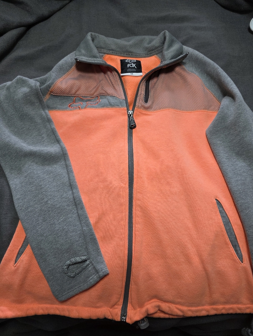 Fox Racing Orange and Gray Lightweight Full-Zip Shirt Jacket
